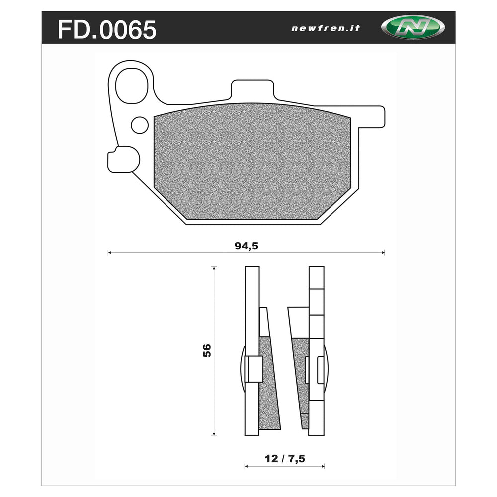 New NEWFREN Rear Brake Pad - Touring Organic For YAMAHA RD400 1-FD0065-BT | Australian Moto Spares