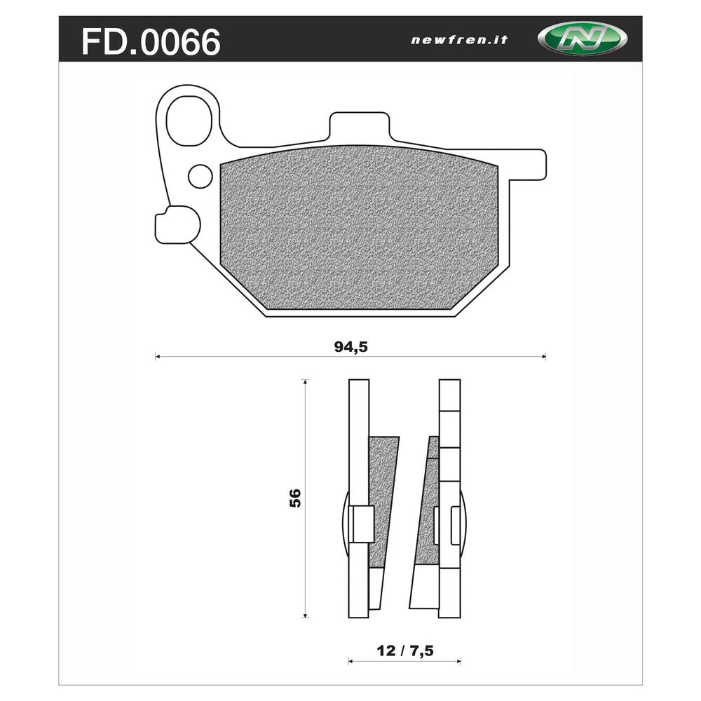 New NEWFREN Touring Organic Brake Pad - Front For YAMAHA 1-FD0066-BT