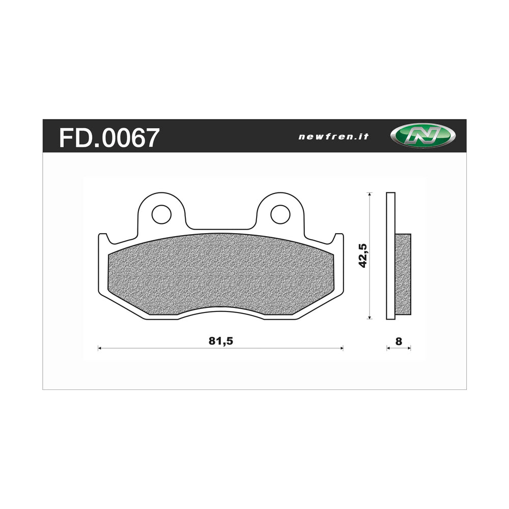 New NEWFREN Touring Organic Brake Pad - Front For HONDA 1-FD0067-BT