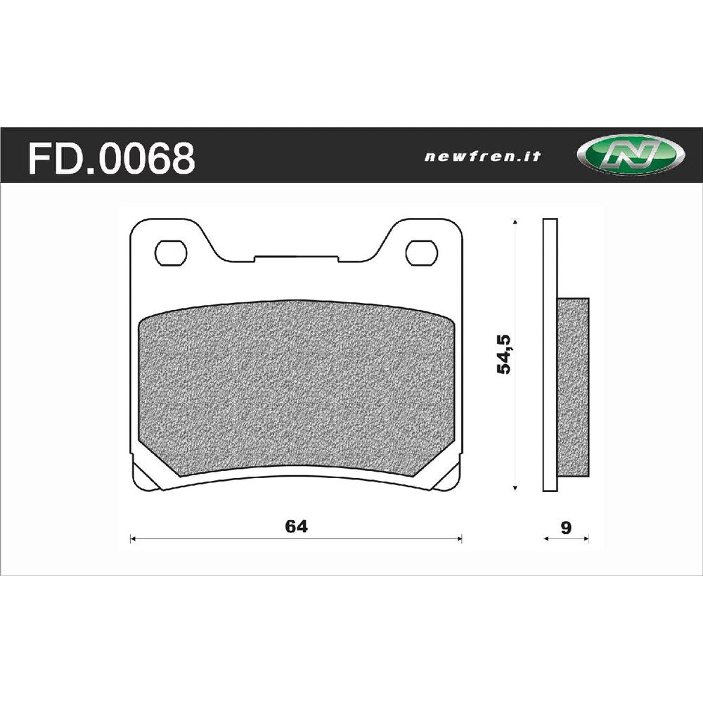 New NEWFREN Touring Organic Brake Pad - Front For YAMAHA 1-FD0068-BT