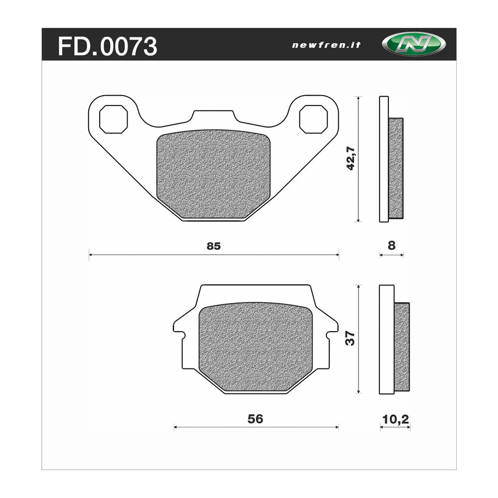 NEWFREN Rear Brake Pad - Off Road Dirt Organic For BUELL, HUSQVARNA 1-FD0073-BD