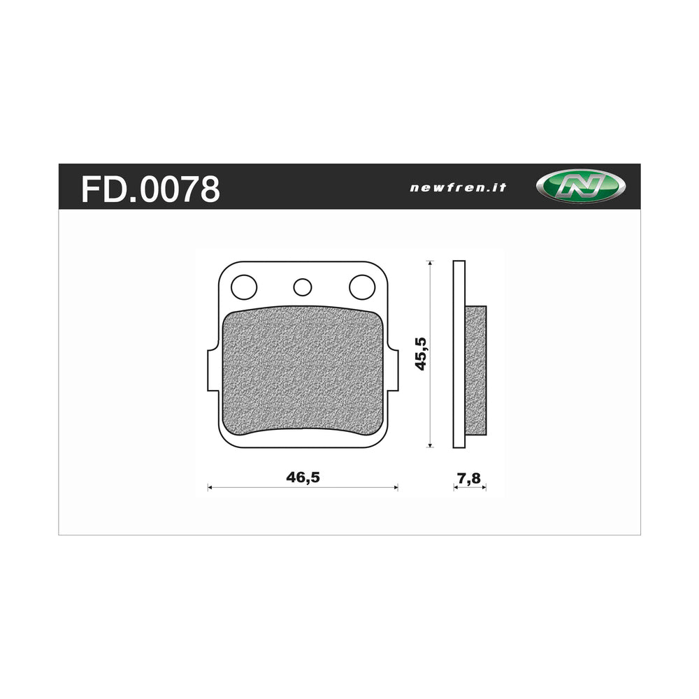 NEWFREN Dirt Sintered Brake Pad - Front For SUZUKI DR200S, LT-Z400 1-FD0078-SD