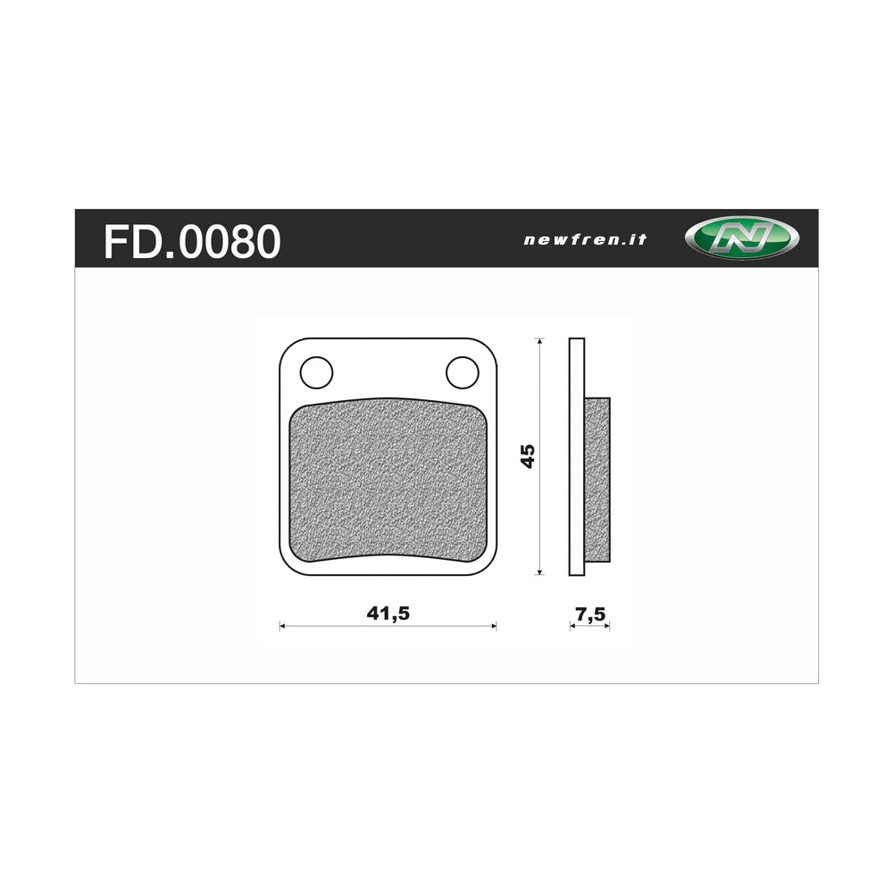 NEWFREN Brake Pad - Front Off Road Sintered For HYOSUNG, KAWASAKI 1-FD0080-SD