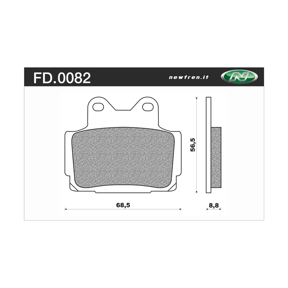 New NEWFREN Touring Organic Brake Pad - Front For YAMAHA 1-FD0082-BT