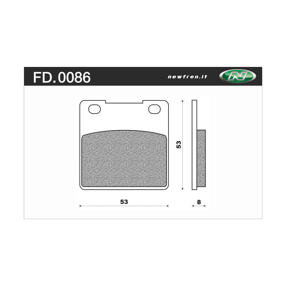 NEWFREN Rear Brake Pad-Touring Organic For KAWASAKI Z250 TWIN, Z250 1-FD0086-BT