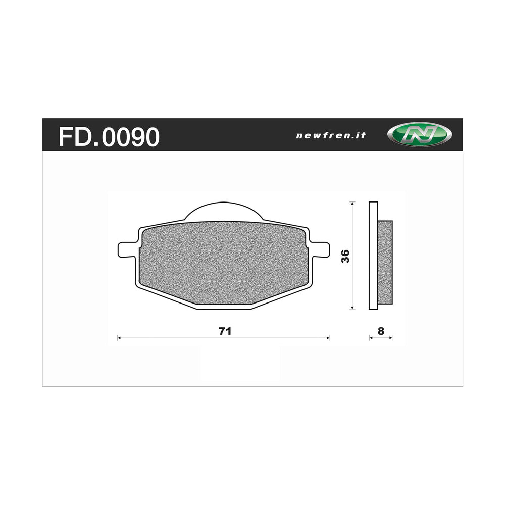 NEWFREN Touring Organic Brake Pad - Front For YAMAHA RT180, YSR50 1-FD0090-BT