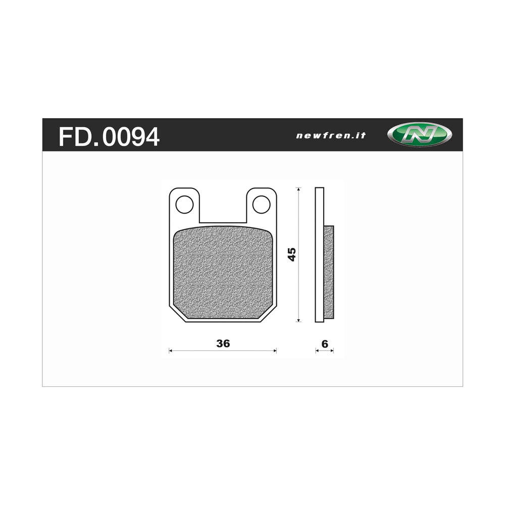 NEWFREN Dirt Organic Brake Pad - Front For HUSQVARNA 50 HUSKY BOY 1-FD0094-BD