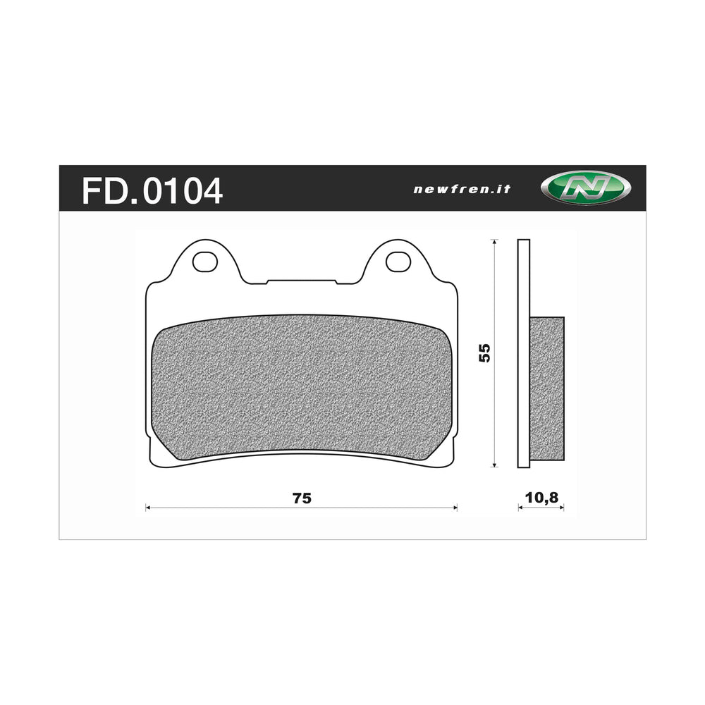 New NEWFREN Touring Organic Brake Pad - Front For YAMAHA 1-FD0104-BT