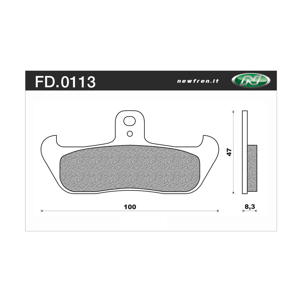 New NEWFREN Touring Organic Brake Pad - Front For CAGIVA, HUSQVARNA 1-FD0113-BT