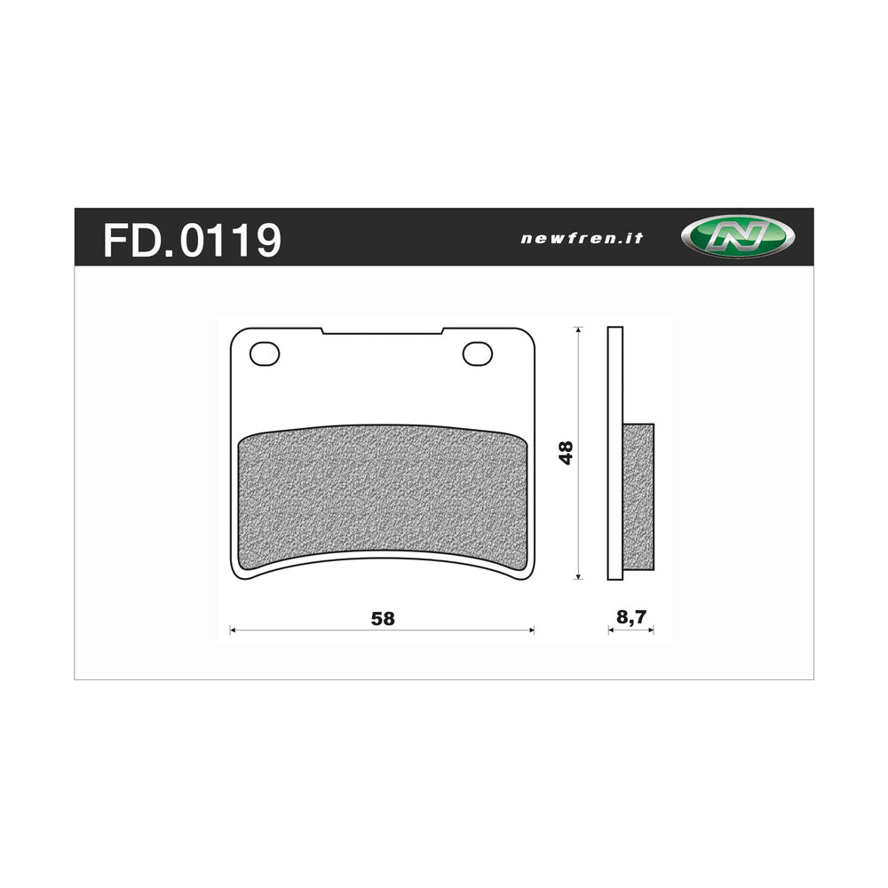 New NEWFREN Touring Organic Brake Pad - Front For SUZUKI 1-FD0119-BT