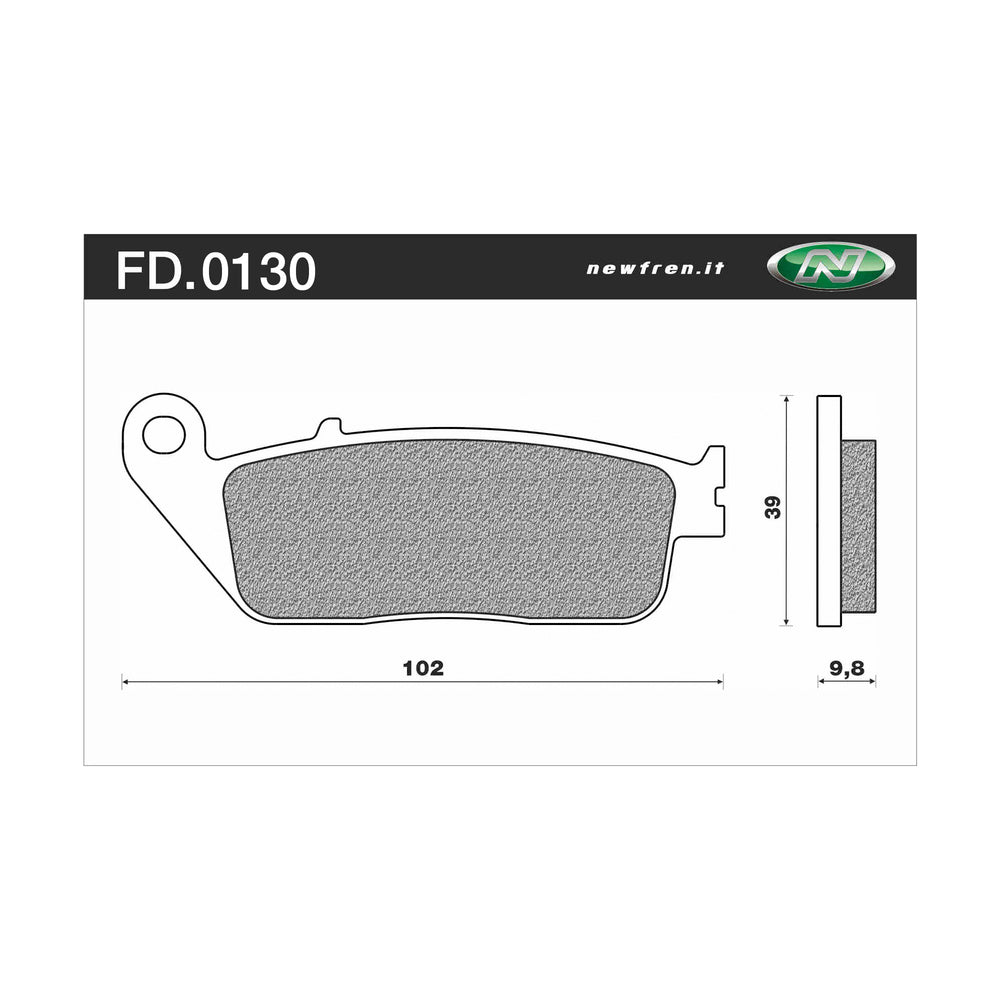 New NEWFREN Rear Brake Pad - Touring Sintered For DAELIM ROADWIN 125 1-FD0130-TS | Australian Moto Spares
