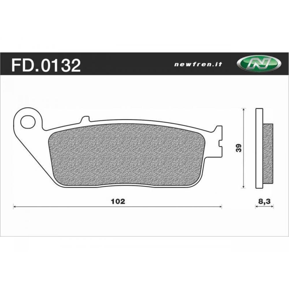 NEWFREN Rear Brake Pad - Touring Organic For SUZUKI DL250A V-STROM 1-FD0132-BT