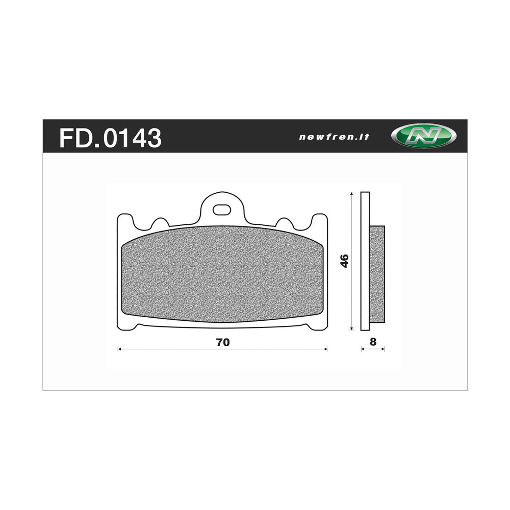 NEWFREN Touring Organic Brake Pad-Front For HUSABERG KAWASAKI SUZUKI 1-FD0143-BT