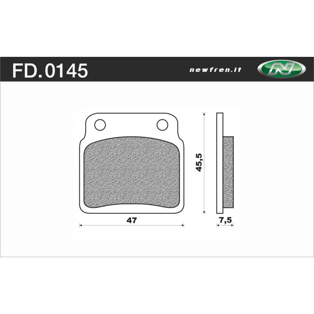 NEWFREN Rear Brake Pad - Off Road ATV Organic For HYOSUNG TE450 ATV 1-FD0145-BV