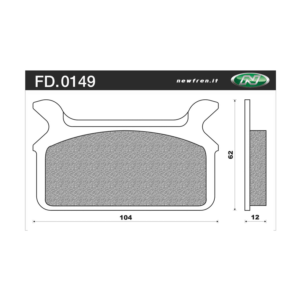 New NEWFREN Rear Brake Pad - Touring Heavy Duty Organic 1-FD0149-BH | Australian Moto Spares