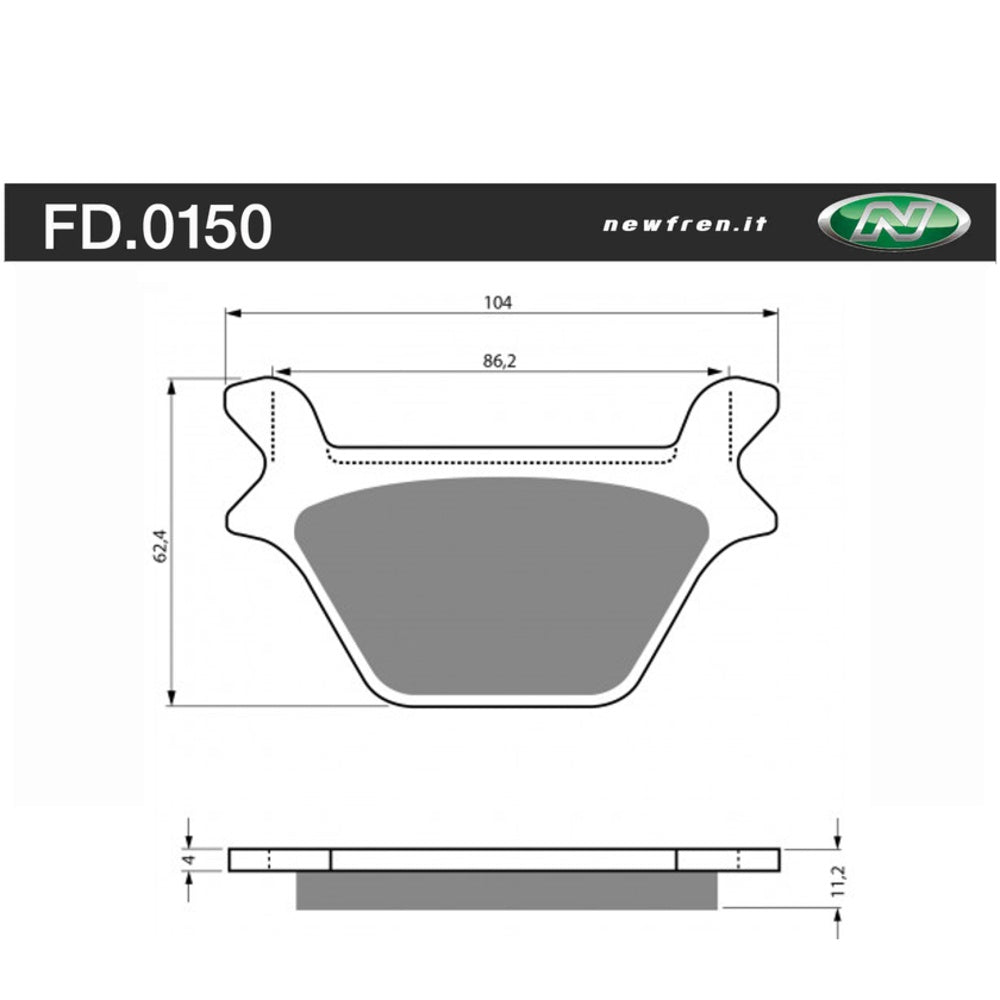 New NEWFREN Rear Brake Pad - Touring Heavy Duty Sintered 1-FD0150-SH | Australian Moto Spares