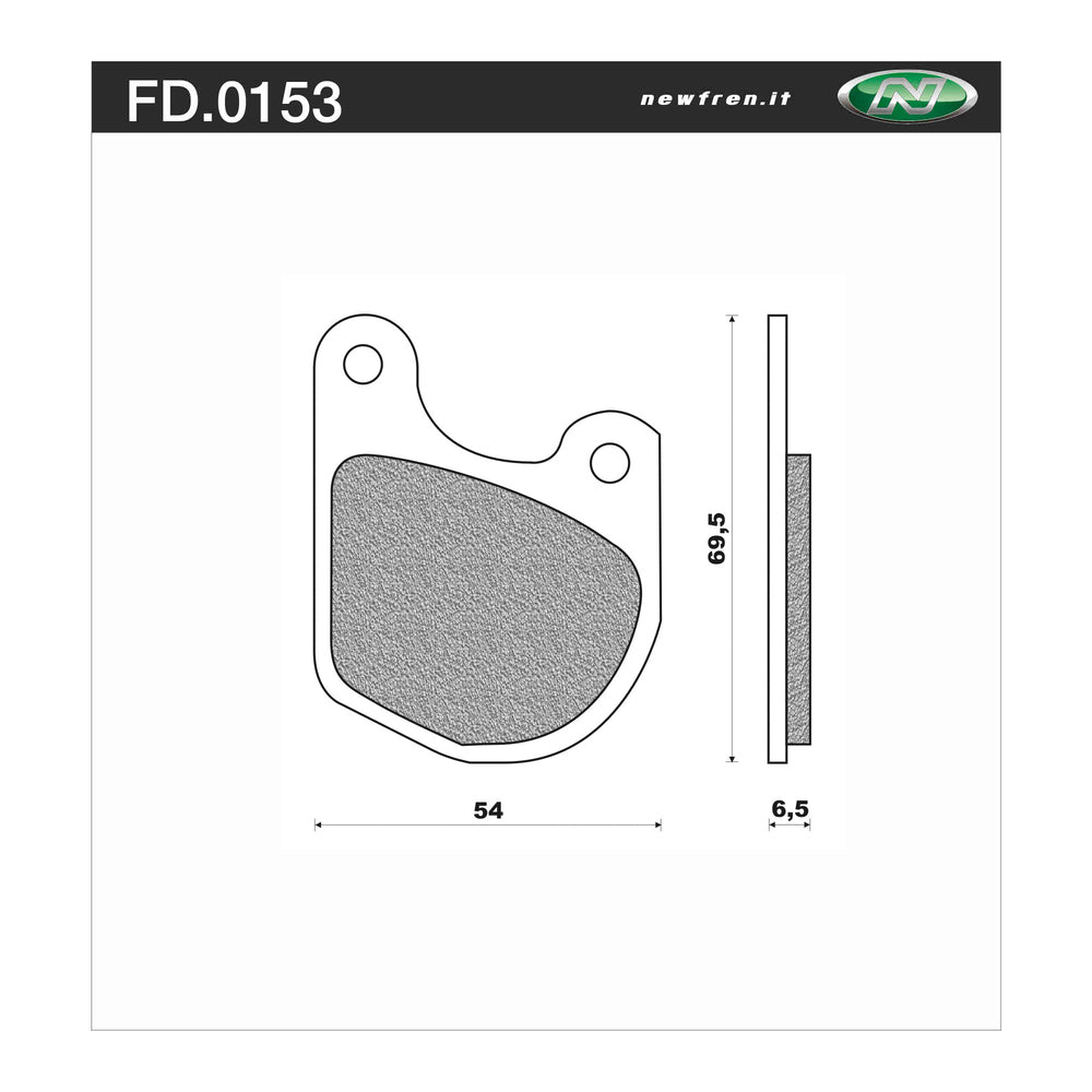 New NEWFREN Touring Heavy Duty Organic Brake Pad - Front 1-FD0153-BH