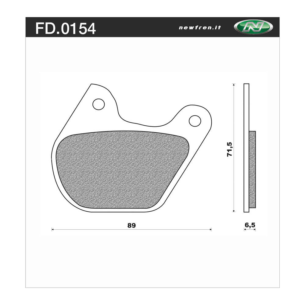 New NEWFREN Touring Heavy Duty Organic Brake Pad - Front 1-FD0154-BH