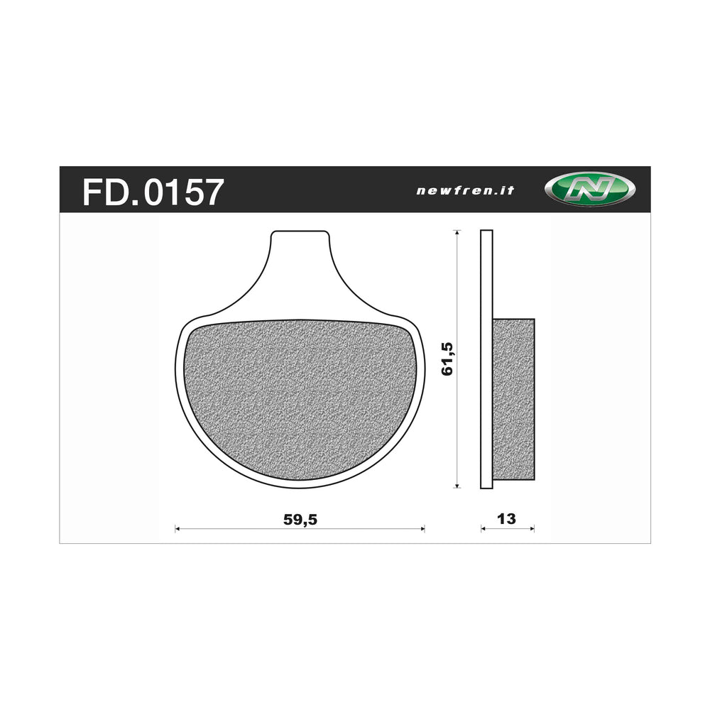 New NEWFREN Touring Heavy Duty Organic Brake Pad - Front 1-FD0157-BH