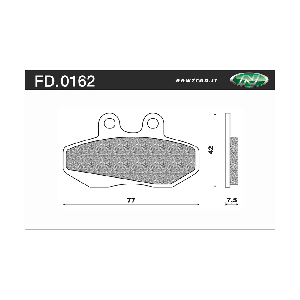 New NEWFREN Touring Organic Brake Pad - Front For DERBI 50 SENDA RV 1-FD0162-BT