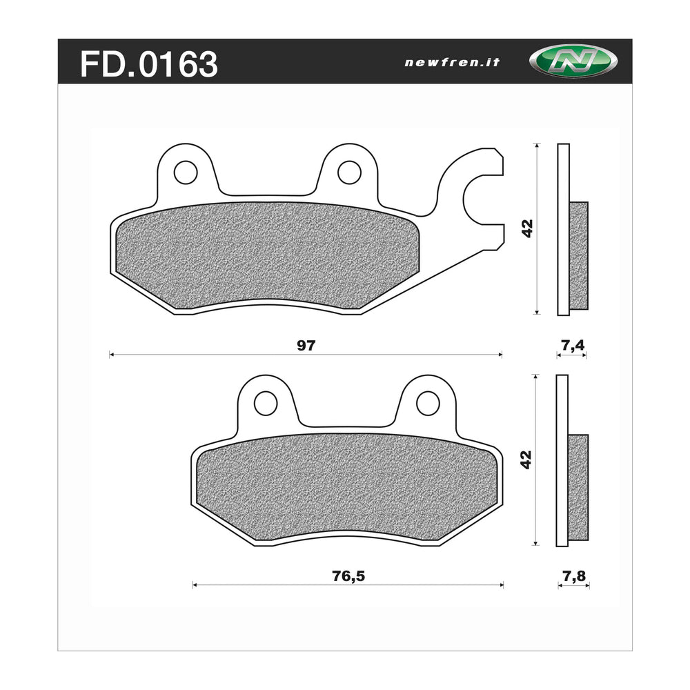New NEWFREN Dirt Organic Brake Pad - Front For HONDA CA250T REBEL 1-FD0163-BD | Australian Moto Spares