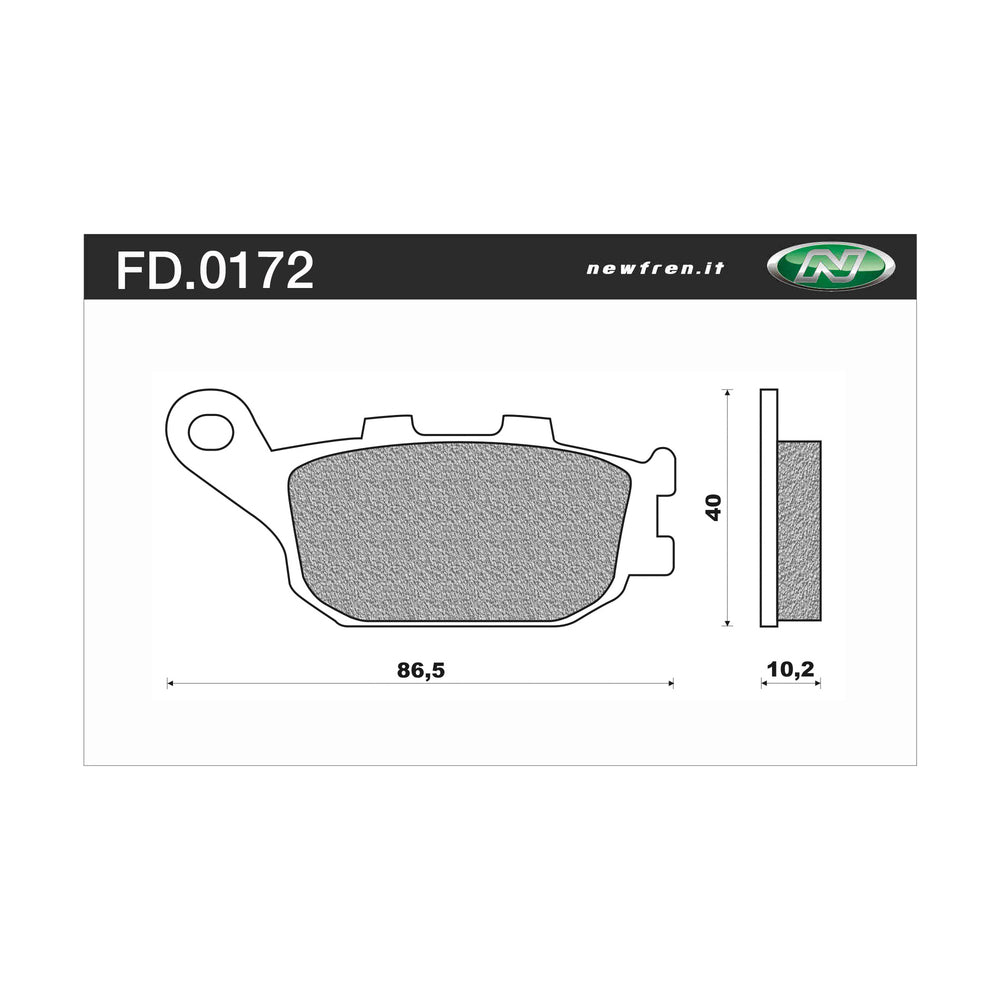 New NEWFREN Rear Brake Pad - Touring Sintered 1-FD0172-TS | Australian Moto Spares