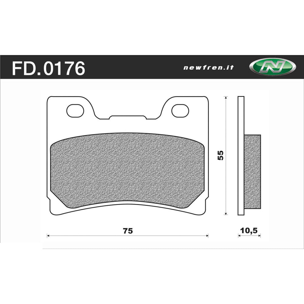 New NEWFREN Touring Organic Brake Pad - Front For YAMAHA 1-FD0176-BT