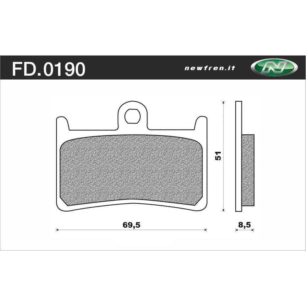 New NEWFREN Touring Organic Brake Pad - Front For YAMAHA 1-FD0190-BT