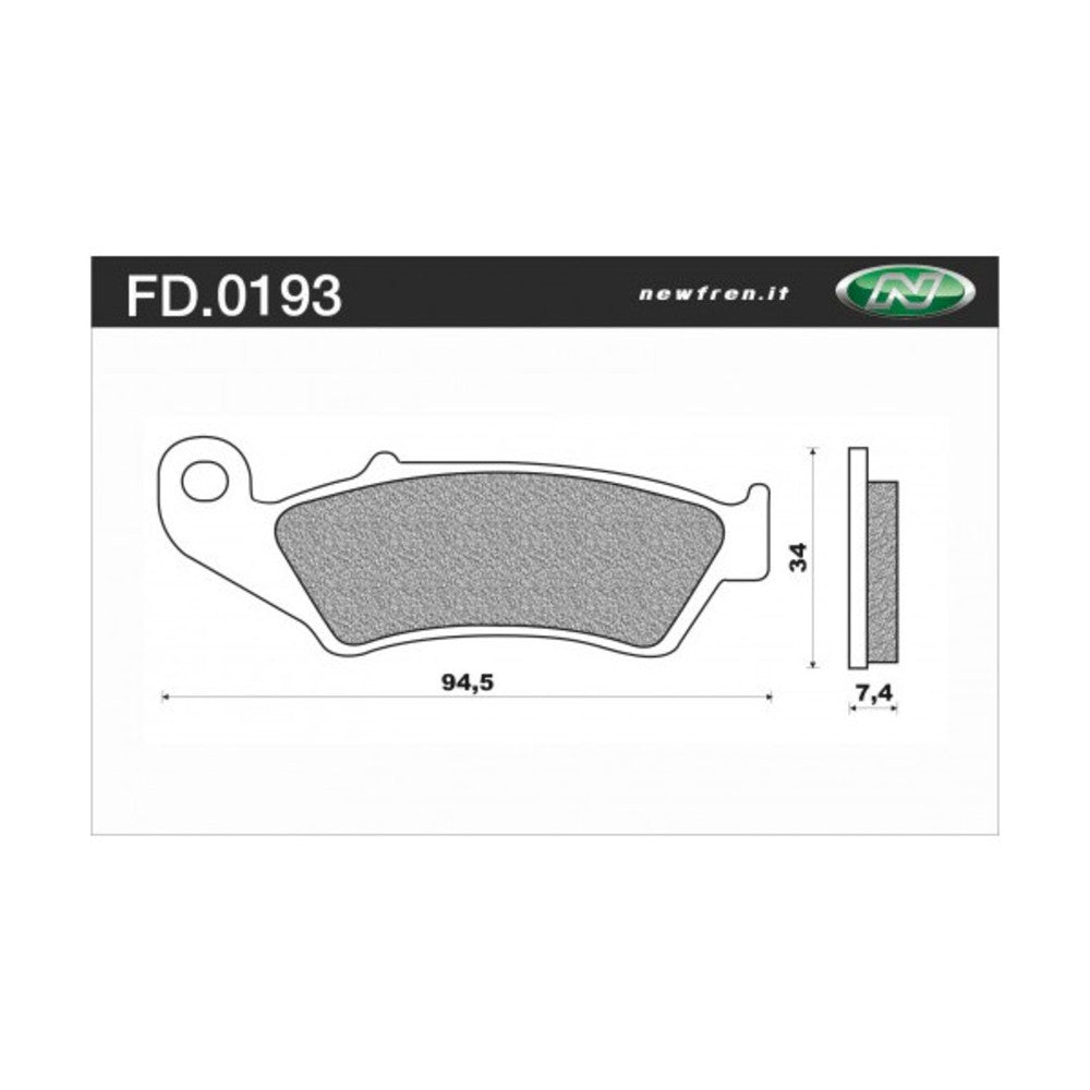 NEWFREN Dirt Organic Brake Pad - Front For APRILIA RXV450, RXV550 1-FD0193-BD