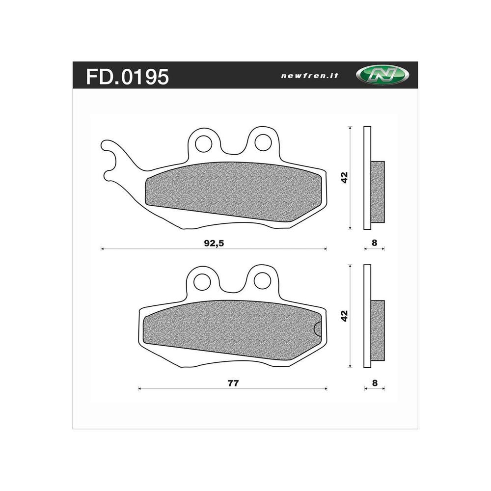 New NEWFREN Touring Organic Brake Pad - Front For BENELLI 250 VELVET 1-FD0195-BT