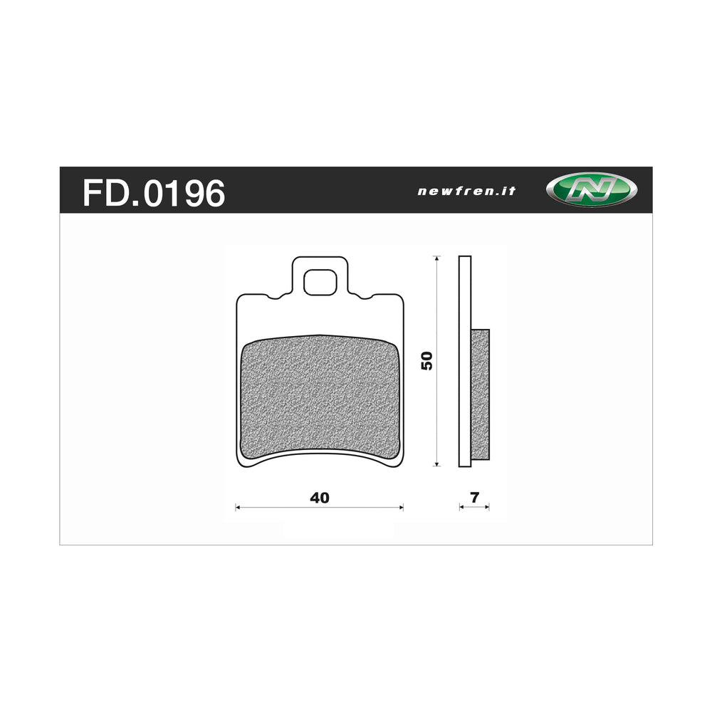 NEWFREN Brake Pad - Front Scotter Organic For PIAGGIO/VESPA, YAMAHA 1-FD0196-BE