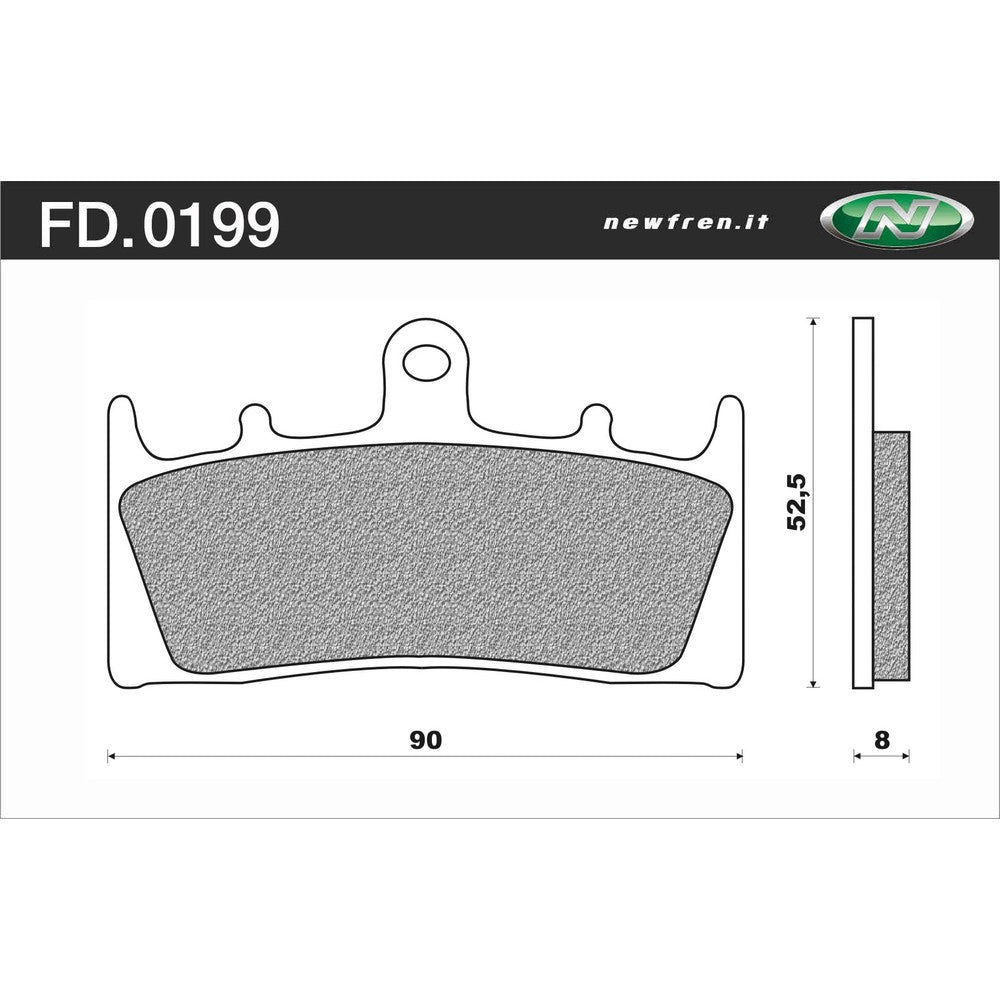 NEWFREN Touring Organic Brake Pad-Front For KAWASAKI, KYMCO, SUZUKI 1-FD0199-BT