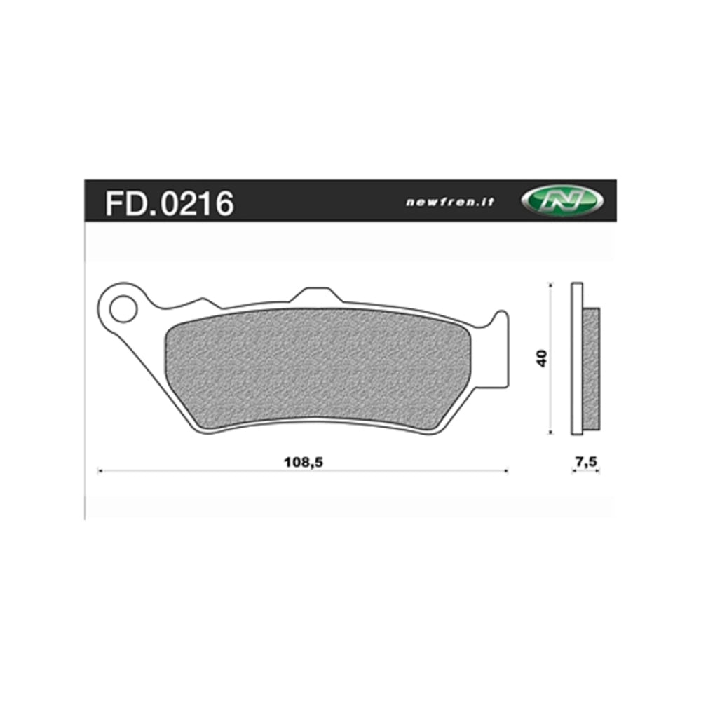 NEWFREN Touring Organic Brake Pad - Front For HONDA NX650 DOMINATOR 1-FD0216-BT