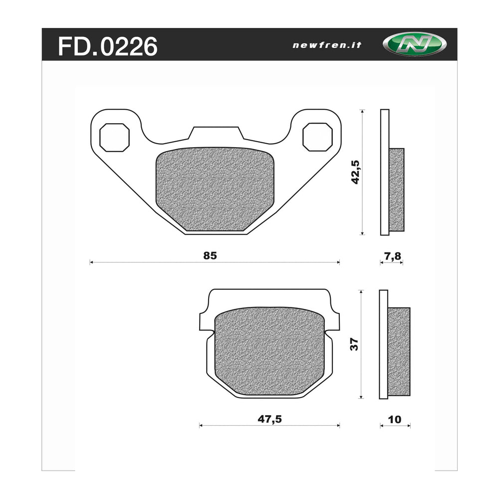 New NEWFREN Touring Organic Brake Pad - Front For HYOSUNG 1-FD0226-BT