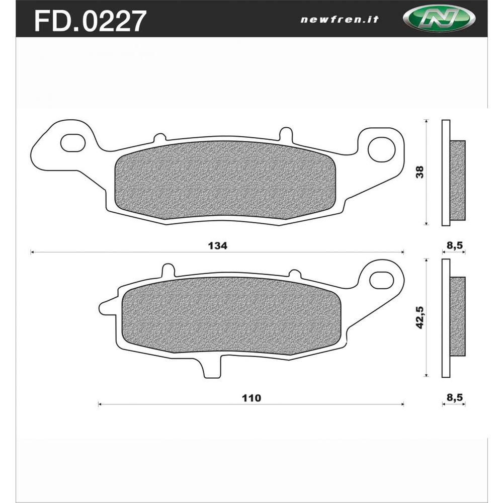 New NEWFREN Touring Organic Brake Pad - Front For CF-MOTO, KAWASAKI 1-FD0227-BT