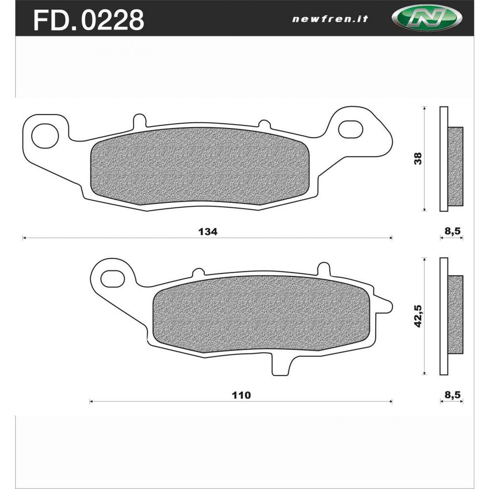 NEWFREN Touring Organic Brake Pad-Front For CF-MOTO KAWASAKI SUZUKI 1-FD0228-BT