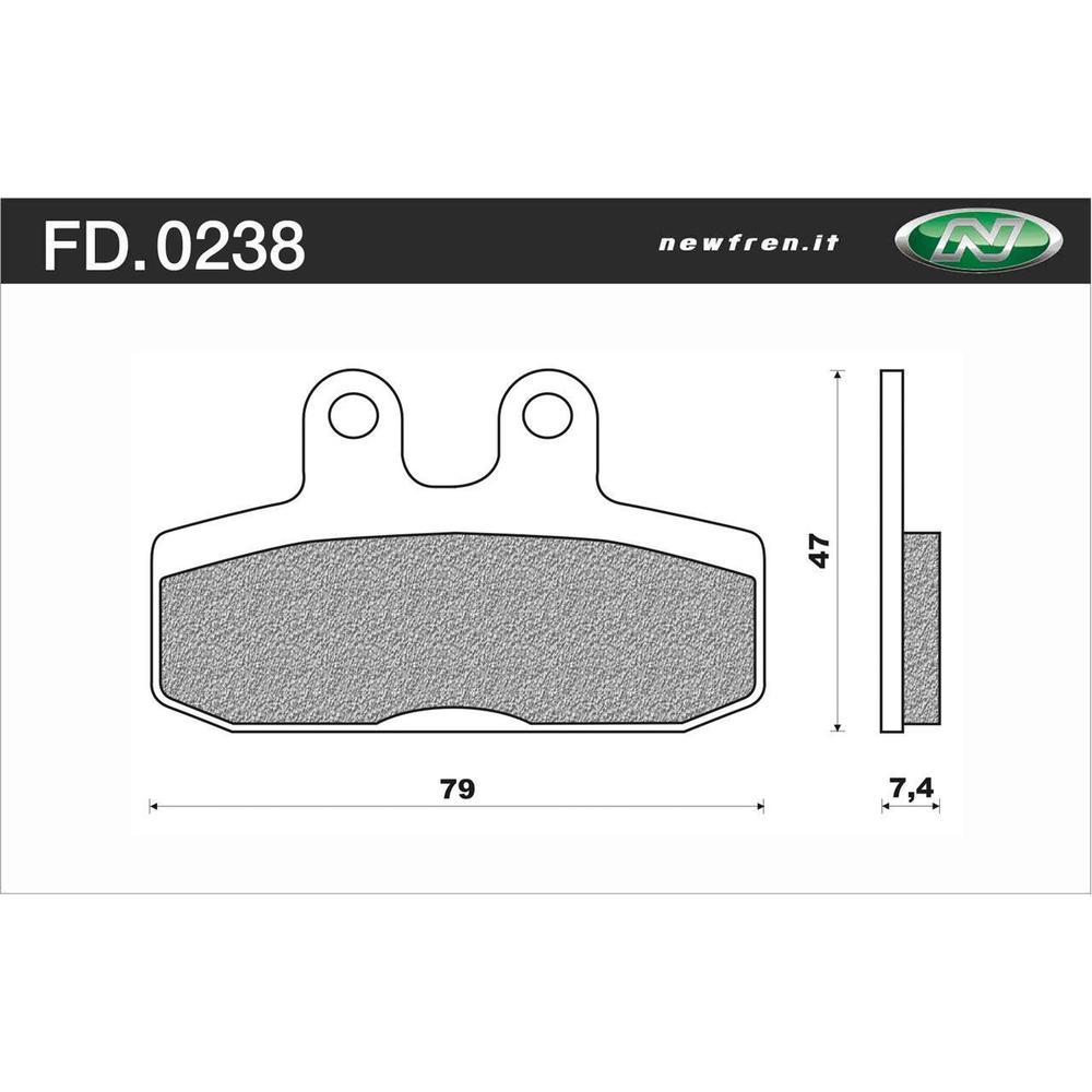 New NEWFREN Touring Organic Brake Pad - Front For APRILIA 1-FD0238-BT