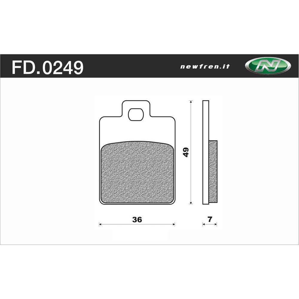 NEWFREN Scooter Elite Organic Brake Pad - Front For GILERA 500 FUOCO 1-FD0249-BE