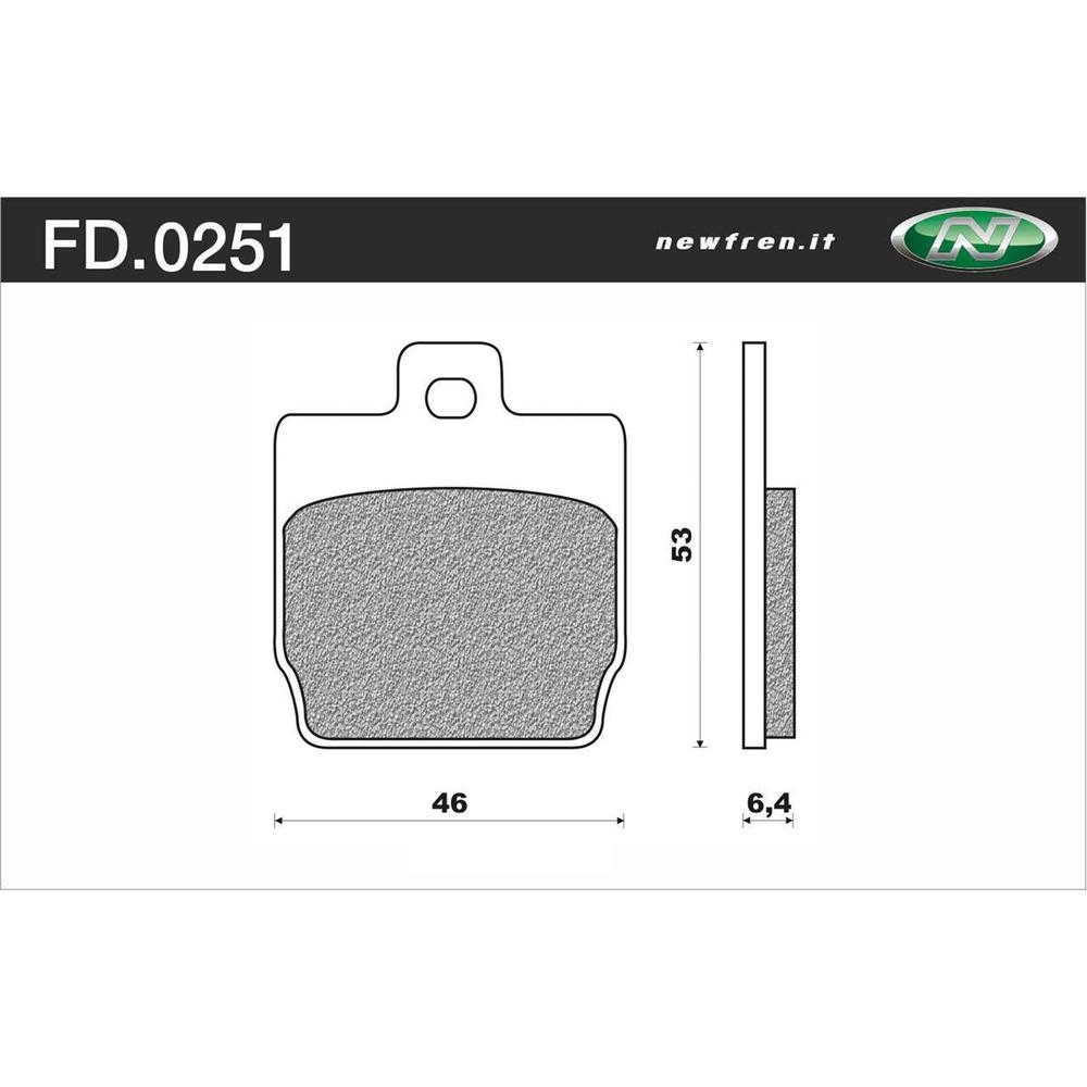 NEWFREN Rear Brake Pad - Scooter Elite Organic For YAMAHA YQ50 AEROX 1-FD0251-BE