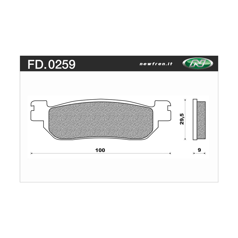 New NEWFREN Rear Brake Pad - Touring Sintered For YAMAHA 1-FD0259-TS | Australian Moto Spares