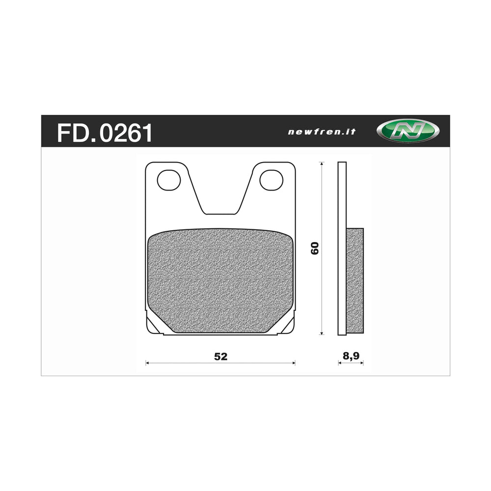 New NEWFREN Rear Brake Pad - Touring Organic For YAMAHA YZF-R1 1-FD0261-BT | Australian Moto Spares