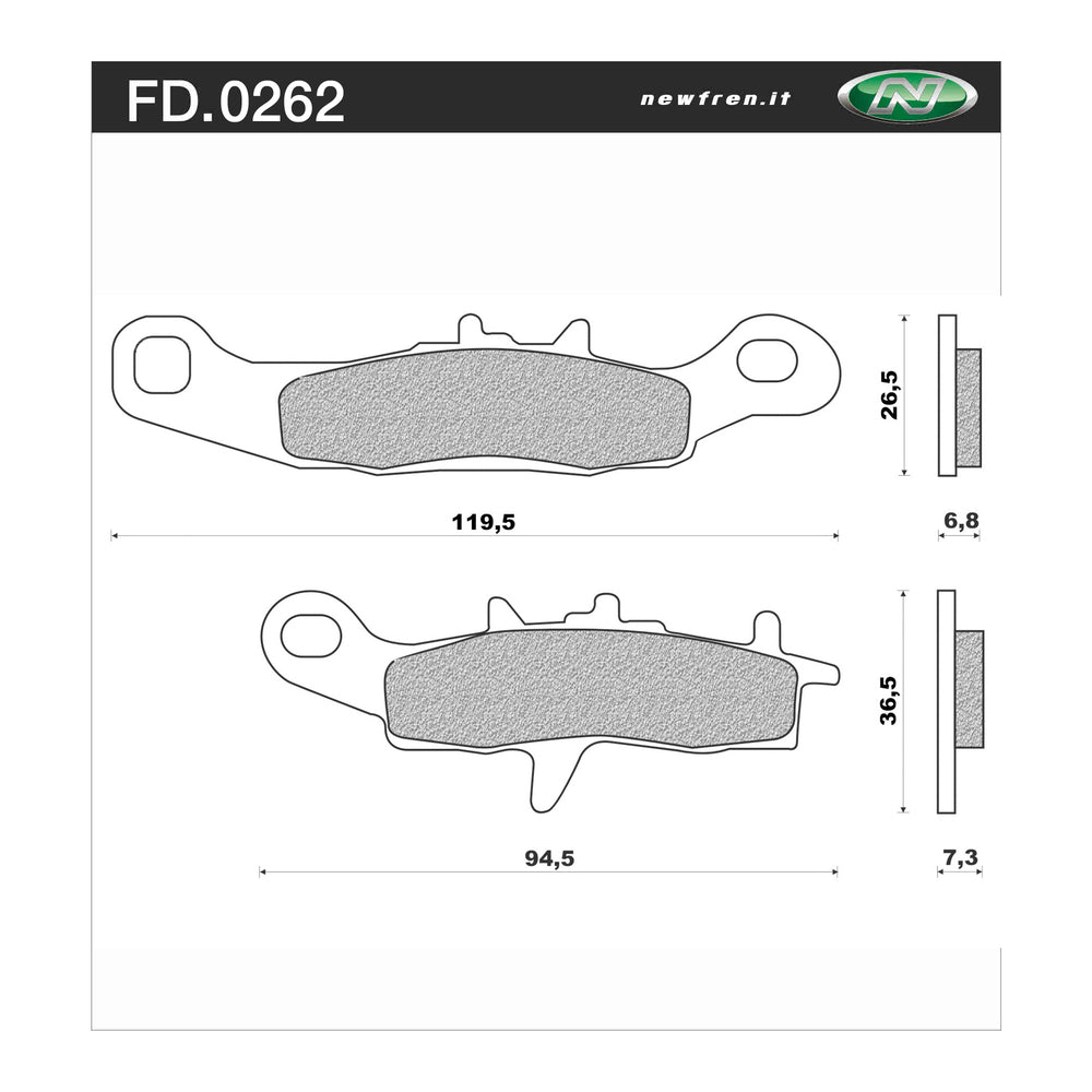 NEWFREN Rear Brake Pad - Off Road Dirt Sintered For APRILIA 850 MANA 1-FD0262-SD