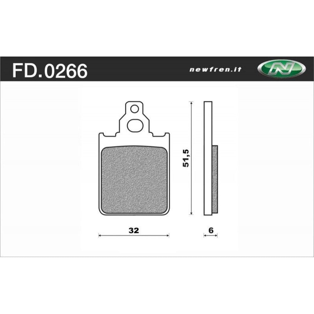 NEWFREN Scooter Elite Organic Brake Pad - Front For PIAGGIO/VESPA 1-FD0266-BE