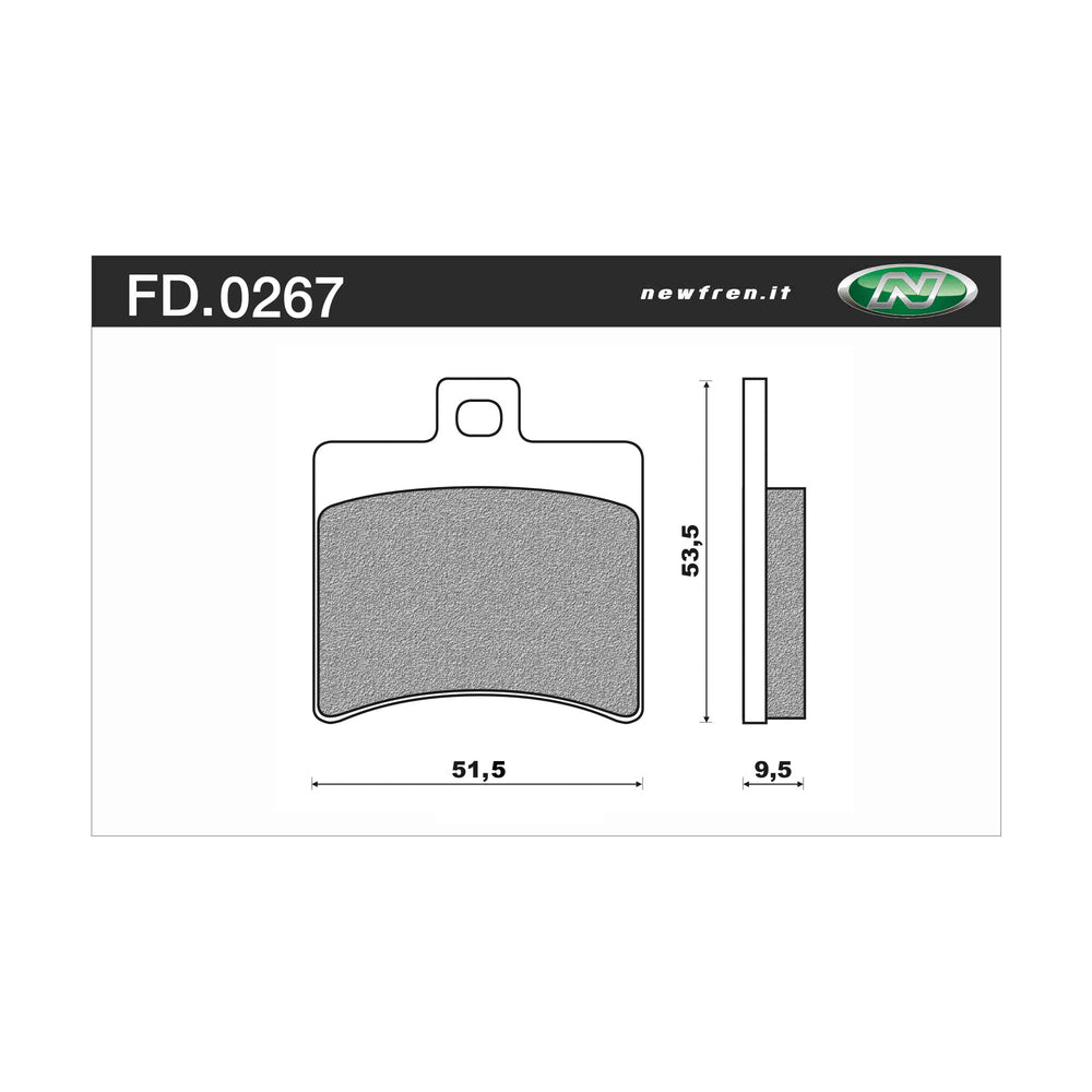 NEWFREN Rear Brake Pad - Scooter Elite Organic For DERBI 250 RAMBLA 1-FD0267-BE