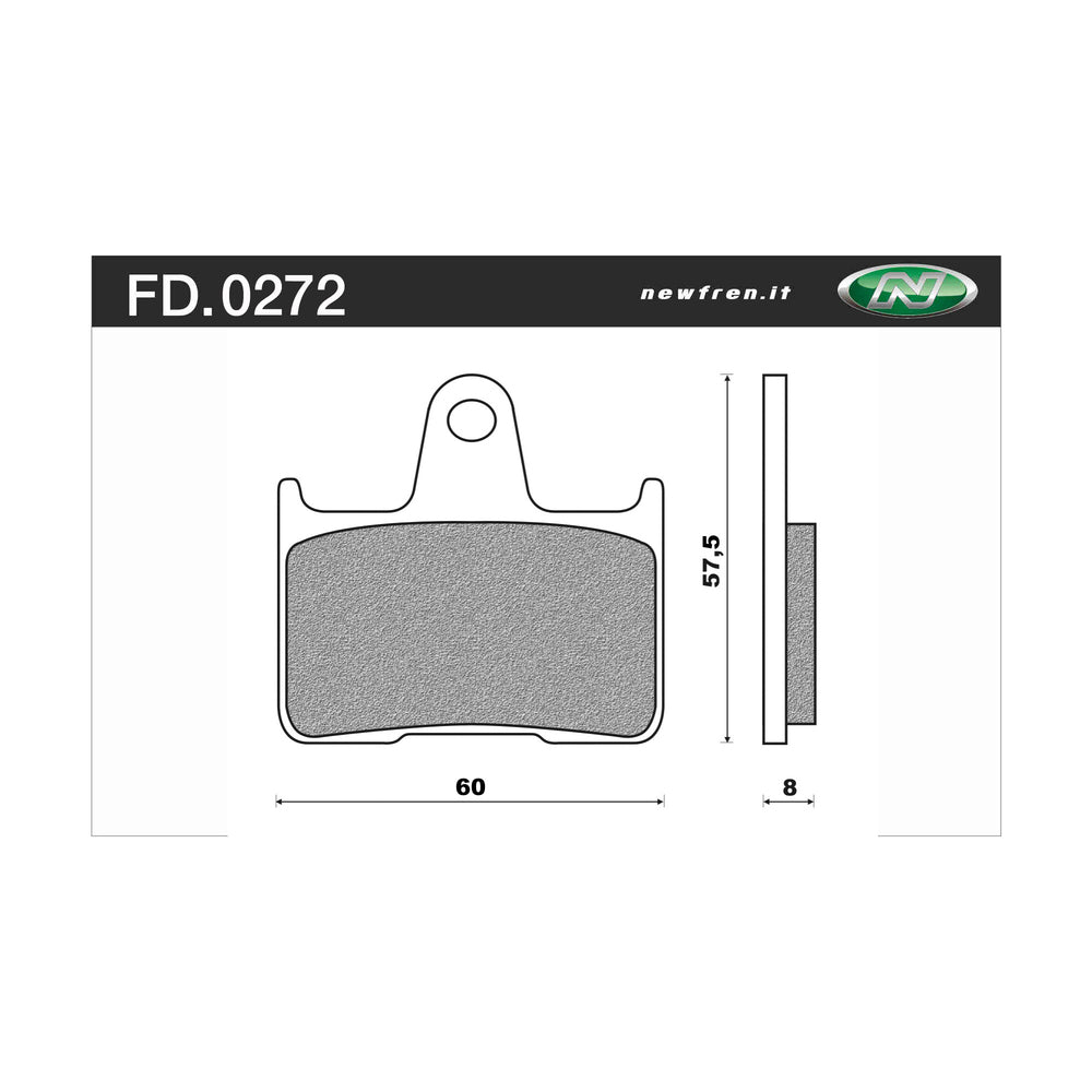 NEWFREN Rear Brake Pad - Road Touring Sintered For SUZUKI GSX-R1000 1-FD0272-TS