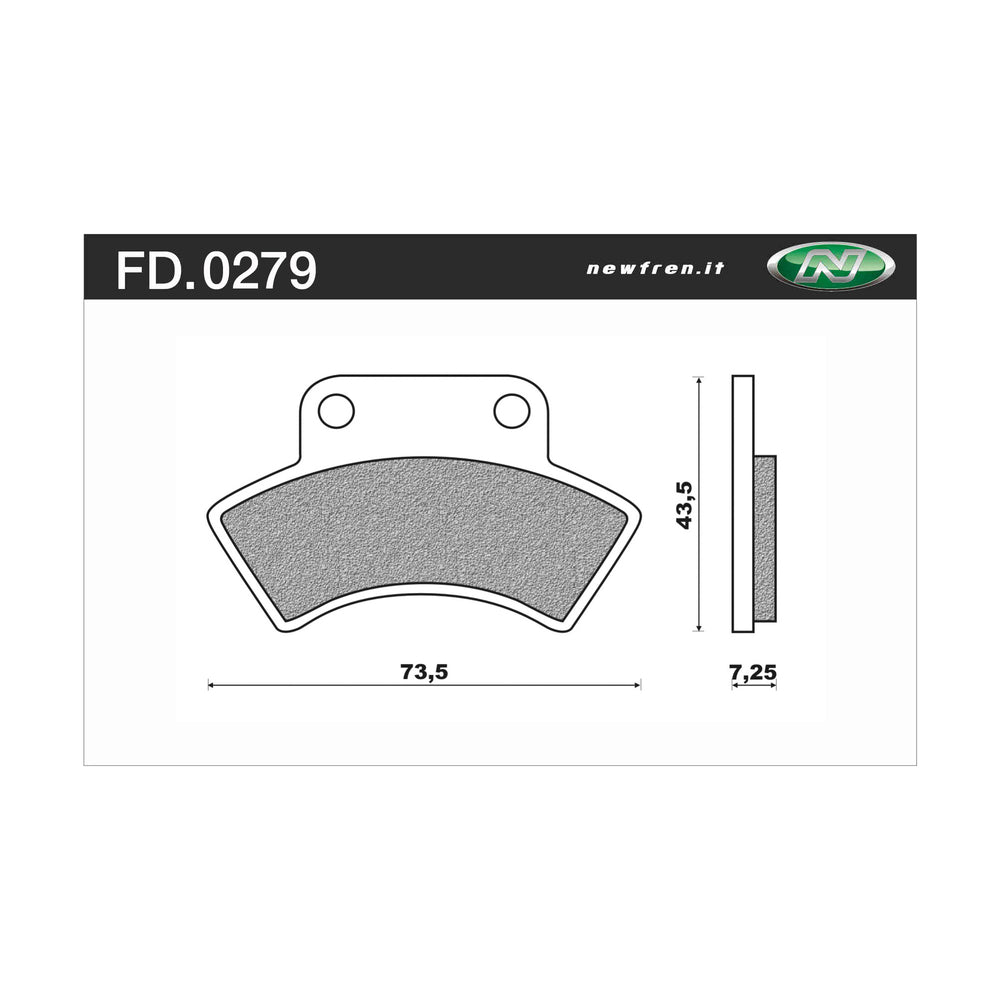 New NEWFREN Rear Brake Pad - Touring Sintered For POLARIS 1-FD0279-SV | Australian Moto Spares