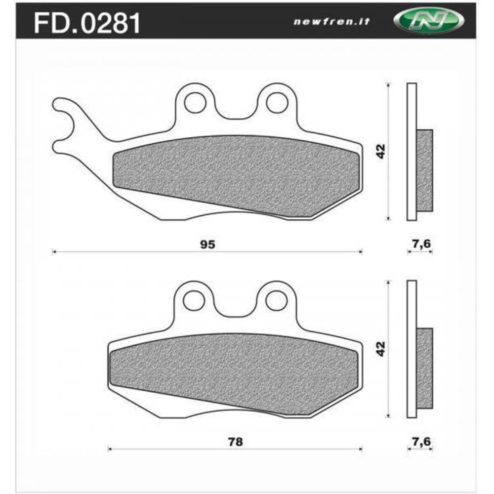 New NEWFREN Dirt Organic Brake Pad - Front For MALAGUTI, PEUGEOT 1-FD0281-BD | Australian Moto Spares