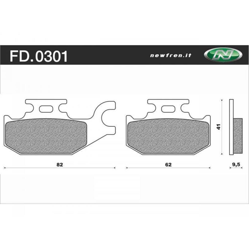 NEWFREN ATV Organic Brake Pad - Front For SUZUKI LT-A700X KING QUAD 1-FD0301-BV