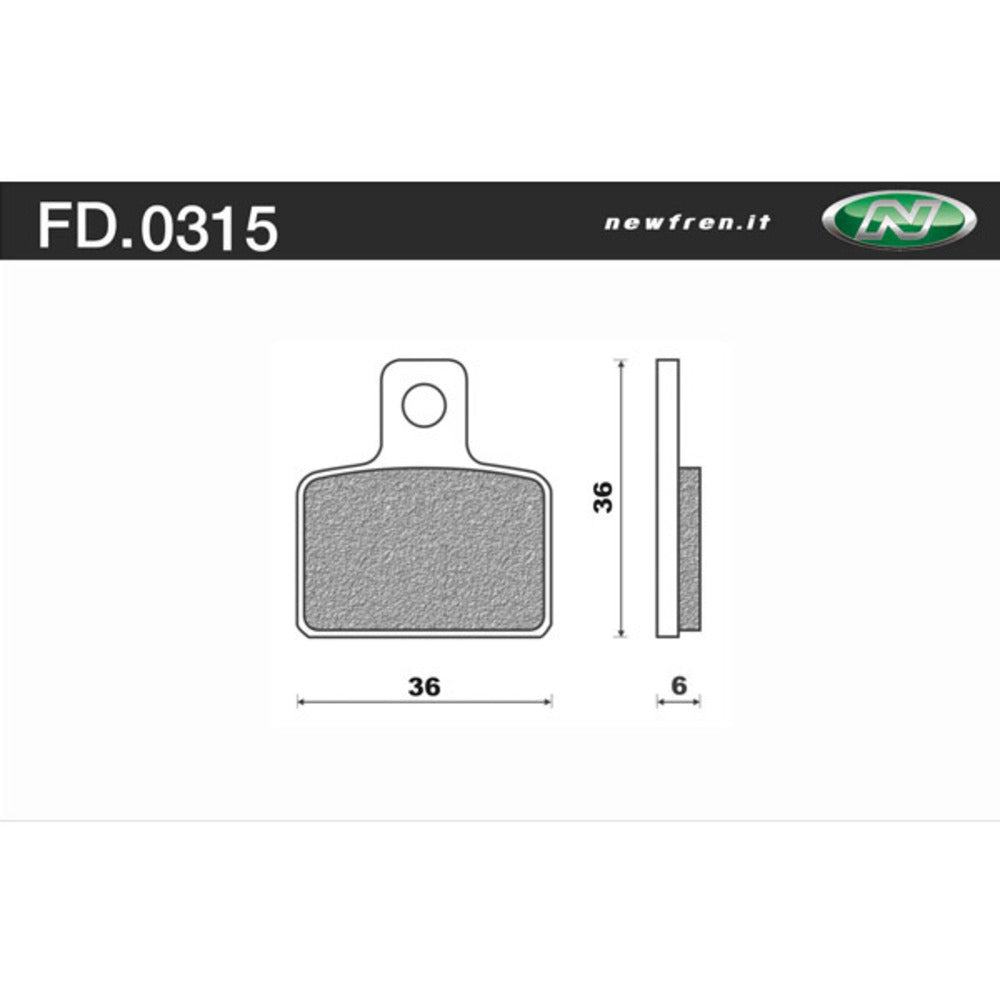 NEWFREN Dirt Organic Brake Pad - Front For HUSQVARNA SM50, CR50 SNR 1-FD0315-BD