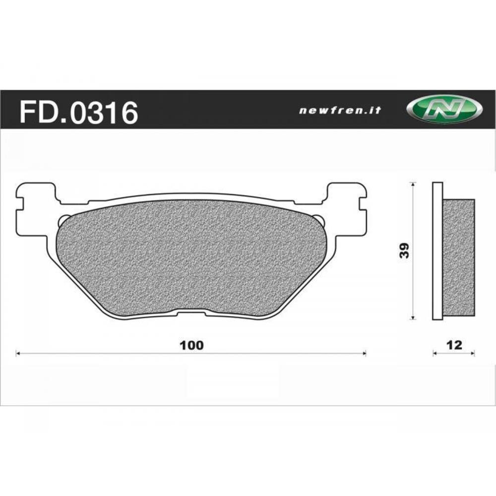 New NEWFREN Rear Brake Pad - Scooter Elite Organic For YAMAHA 1-FD0316-BE | Australian Moto Spares